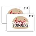 thumbnail image 1 of Lucy's Burgers $30 Gift Card Multi-Pack, 2 x $15, 1 of 1