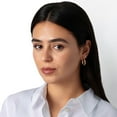 thumbnail image 5 of Wedding Band Hoop Earrings in 14K Gold, 5 of 7