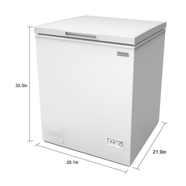 Frigidaire Gallery Chest Freezer, 5 Cu. Ft. Deep Freezer with Adjustable Thermostat, Easy Defrost Drain and Removable Wire Basket, White