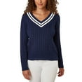 thumbnail image 1 of Lands' End Women's V-Neck Cable Sweater, 1 of 5