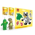 thumbnail image 1 of LEGO Cactus & Triceratops Keychain Lights + Raccoon Sticker, 1 of 6