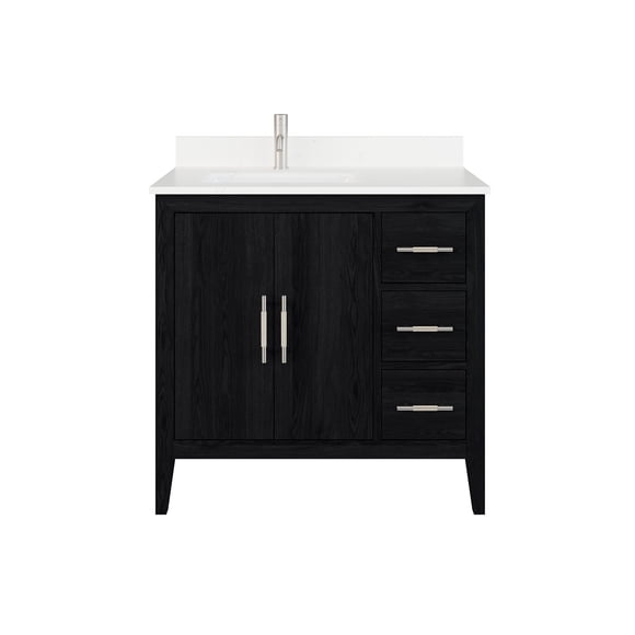 Vienna Bathroom Vanity with Power Bar and Drawer Organizer, Multiple Sizes / Colors