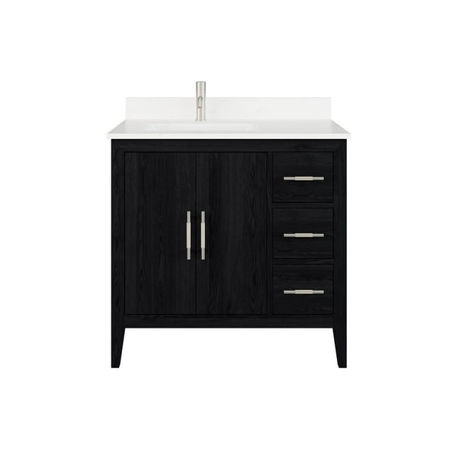 Vienna Bathroom Vanity with Power Bar and Drawer Organizer, Multiple Sizes / Colors