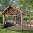 thumbnail image 1 of Range Cedar and Steel Gazebo with Lofted Roof and PowerPort, 1 of 15