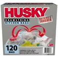 thumbnail image 1 of Husky Clear Kitchen Drawstring Bags (13 gal., 120 ct.), 1 of 4
