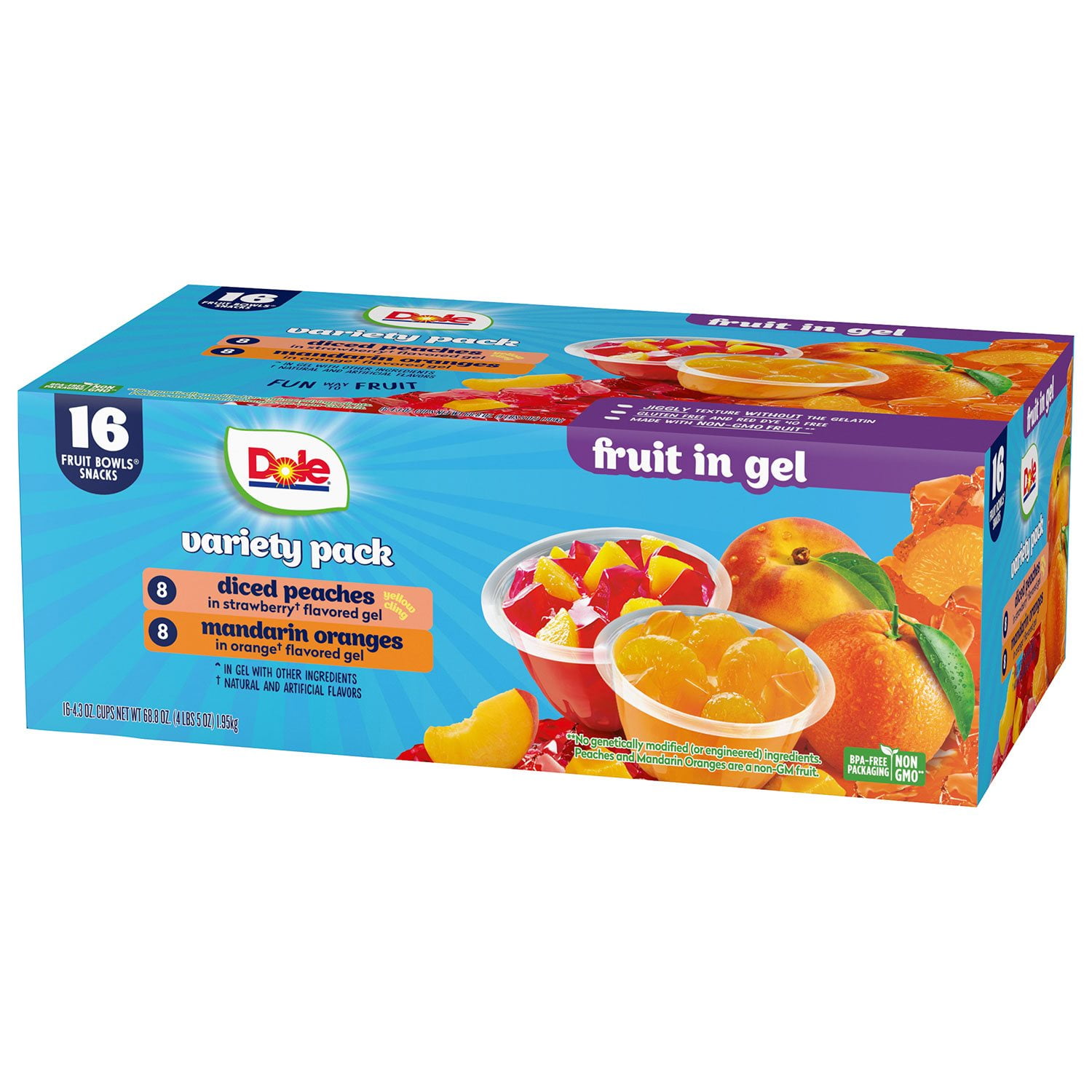 Dole Fruit Bowls in Gel Variety Pack 4.3 oz., 16 pk. - Samsclub.com