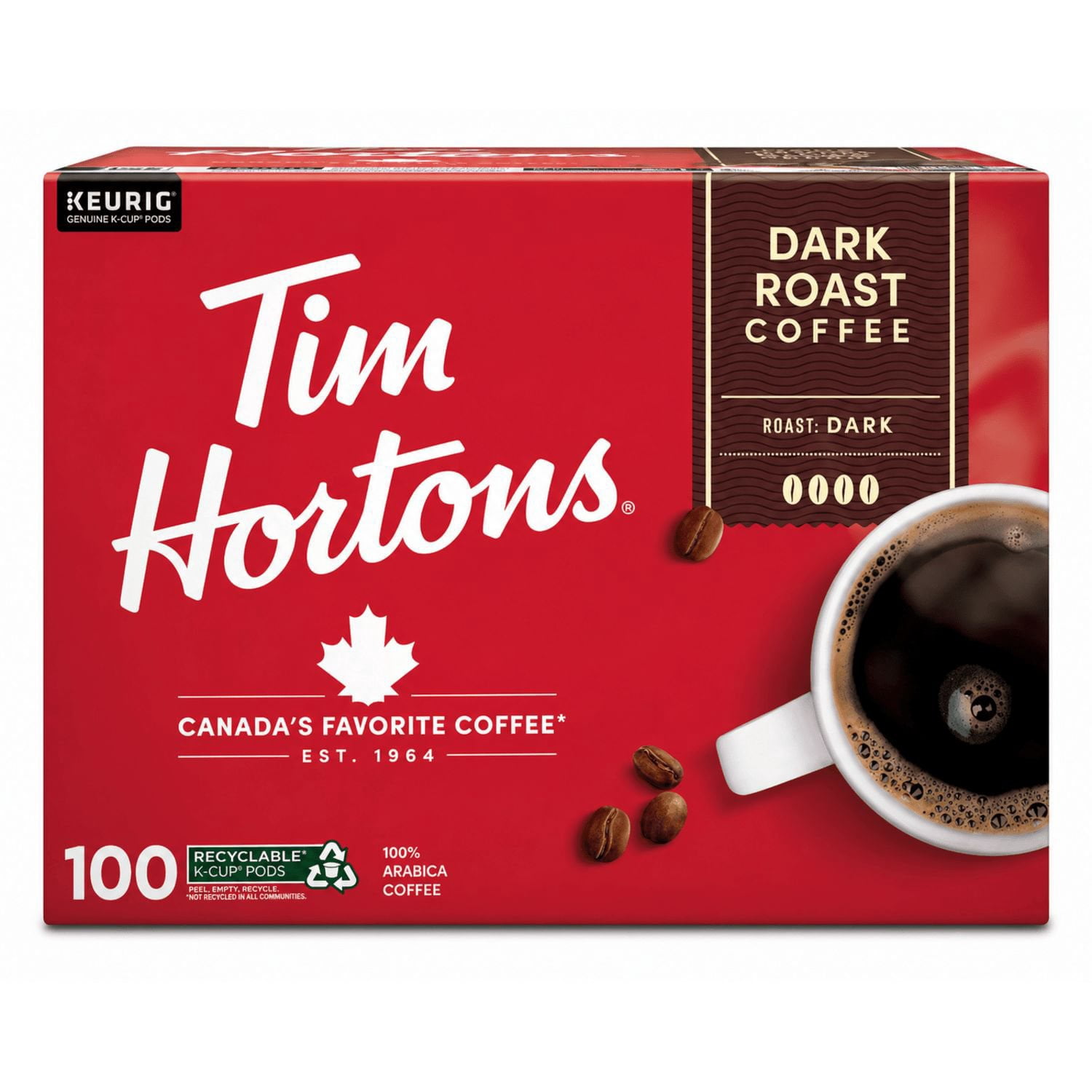 Tim Hortons Dark Blend Premium Coffee Pods, 100 ct.