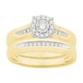 thumbnail image 1 of 0.23 CT. T.W. Round Cut Halo Diamond Ring & Band Set in 14K Gold, 1 of 4