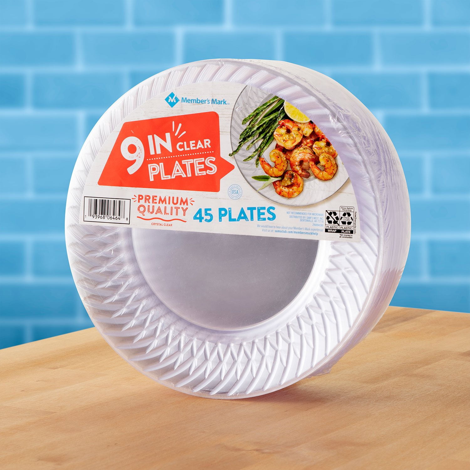Member's Mark Clear Plastic Plates, 9