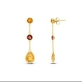 thumbnail image 3 of Round & Pear Cut Multi-Gemstone Earrings in 14K Gold, 3 of 5