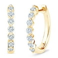 thumbnail image 2 of 0.30 CT. T.W. Round Cut Diamond Hoop Earrings in 14K Gold, 2 of 6