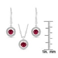 thumbnail image 7 of Round Cut Lab Created Gemstone Dancing Pendant & Earring Set in Sterling Silver, 7 of 8