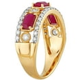 thumbnail image 2 of Emerald Cut Gemstone & 0.50 CT.T.W. Diamond Accent Band in 14K Gold, 2 of 4