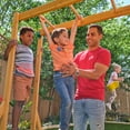 thumbnail image 4 of KidKraft Overland Heights Wooden Swing Set with Monkey Bars, 4 of 12