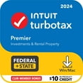 thumbnail image 1 of Intuit TurboTax Premier 2024 Email Delivery, Fed + E-file & State with $10 in-product credit, 1 of 7