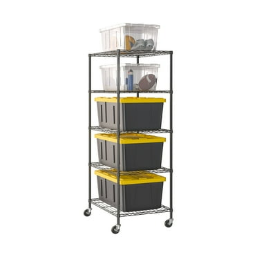 Seville Classics UltraDurable NSF-Certified Steel Tote Shelving, 25" W x 33" D 4 Tier and 5 Tier Options