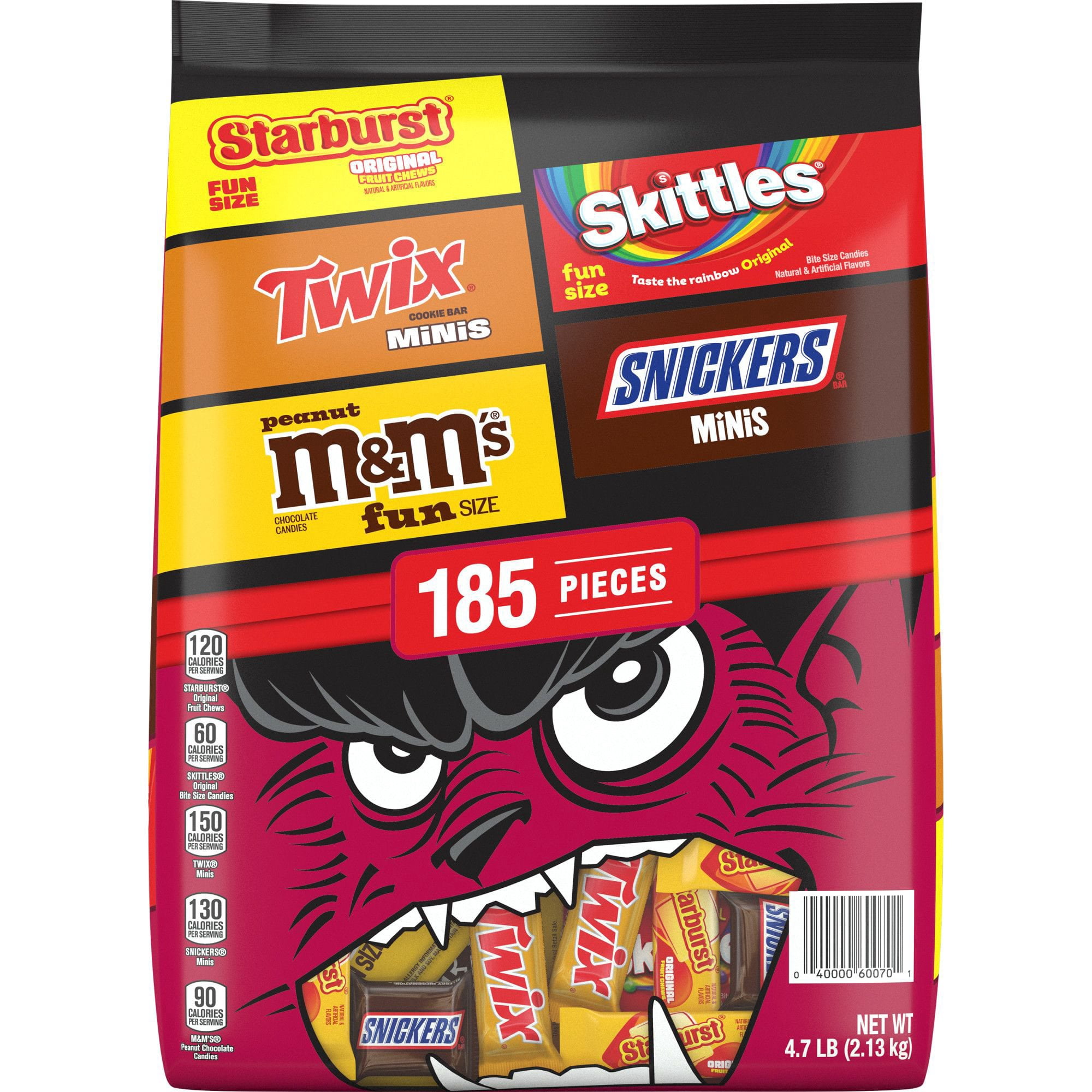Mars Halloween Variety Pack Candy, Mini & Fun Size, 185 pcs