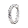 thumbnail image 1 of Italian Diamond Cut Snake Hoop Earrings in Sterling Silver, 1 of 7