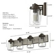 thumbnail image 4 of Hunter Devon Park with Clear Glass Bathroom Vanity Wall Light Fixture, 4 of 8