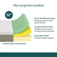 thumbnail image 3 of Zinus Night Therapy Medium 12” Memory Foam Mattress with Antimicrobial Cooling Cover, 3 of 10