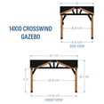thumbnail image 10 of Backyard Discovery Crosswind 14' x 10' Cedar Wood Gazebo with Four-Sided Gable Steel Roof, 10 of 12