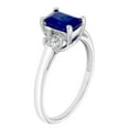 thumbnail image 3 of Emerald Cut Natural Gemstone & 0.20 CT. T.W. 3-Stone Diamond Ring in 14K Gold, 3 of 4