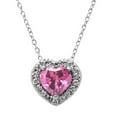 thumbnail image 1 of Lab Created Gemstone & Diamond Accent Heart Pendant Necklace in 14K Gold, 1 of 4