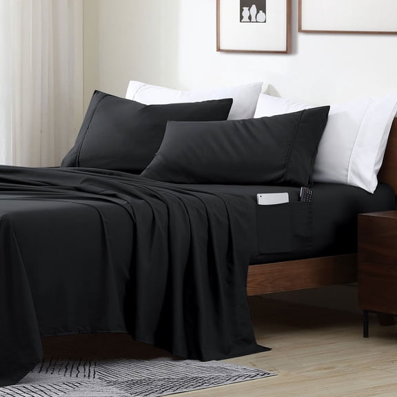 Swift Home Smart Sheet Set With 8" Side Storage Pockets, Assorted Sizes