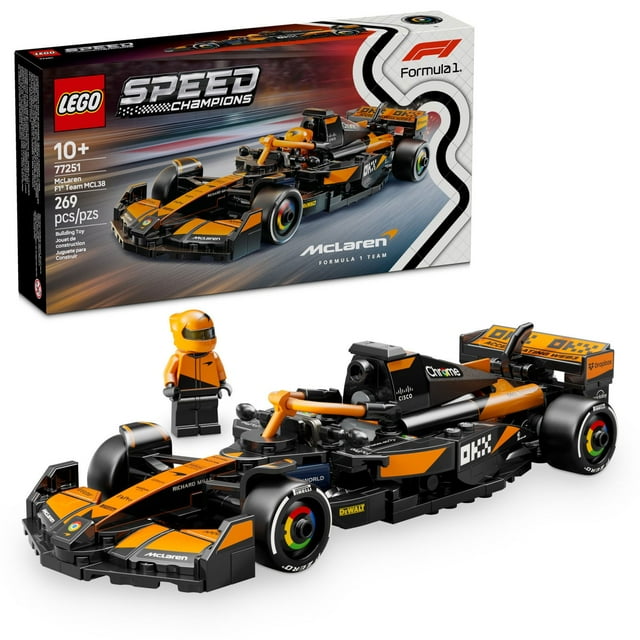 LEGO Speed Champions McLaren F1 Team MCL38 Race Car Toy Building Set, 269 pc.