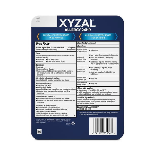 Xyzal 24-Hour Allergy Relief Tablets, 110 ct. - Samsclub.com