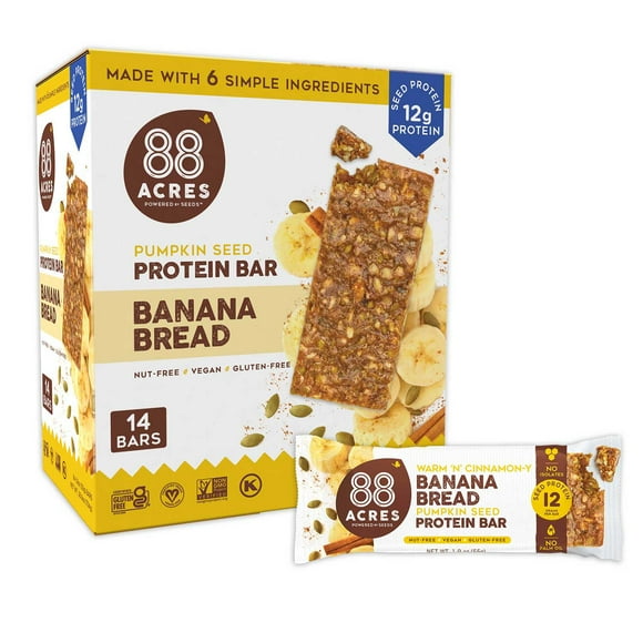 88 Acres Banana Bread Pumpkin Seed Protein Bar, 14 ct.