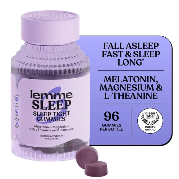 Lemme Sleep Gummies with Vitamin D3, Melatonin, Magnesium & L-Theanine, 96 ct.