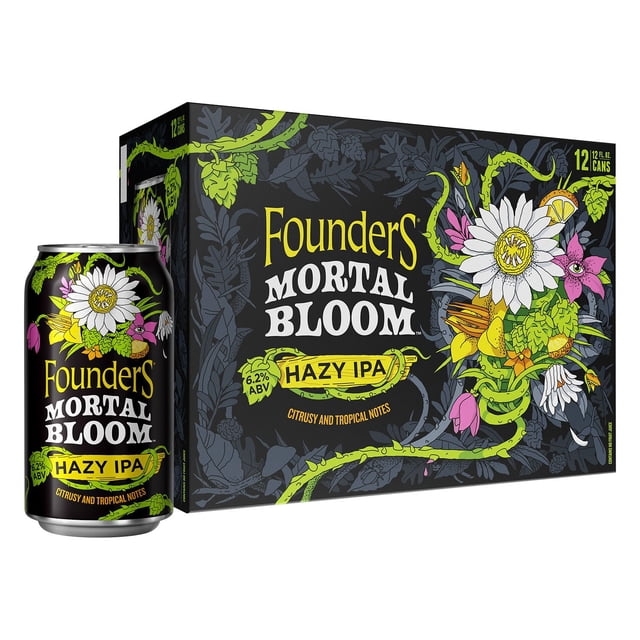 Founders Mortal Bloom Hazy IPA Ale Beer, 12 fl. oz. can, 12 pk.