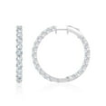thumbnail image 3 of Lab Created Round Brilliant Diamond Hoop Earrings in 18K Gold, 3 of 6