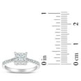thumbnail image 4 of 0.50 CT. T.W. Diamond Princess Shaped Bridal Ring in 14K White Gold, 4 of 5