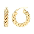 thumbnail image 2 of Twisted Tube Hoop Earrings in 14K Gold, 2 of 5