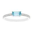 thumbnail image 1 of Baguette Cut Gemstone and 0.10 CT. T.W. Diamond Ring in 14K Gold, 1 of 4