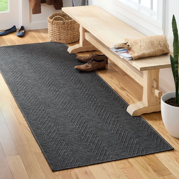 Town & Country Basics Pax Herringbone Textured Machine Washable Area Rug, Assorted Sizes and Colors