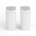 thumbnail image 1 of Nine Stars 2-Pk. 1.85G Plastic Motion Sensor Trash Cans, White, 1 of 5