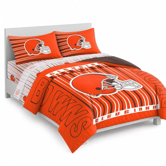Logo Brands Cleveland Browns Queen Bed-In-A-Bag Set