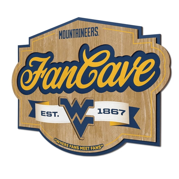 YouTheFan West Virginia Mountaineers 17"x12.5" 3D Multi-Layered Fan Cave Sign