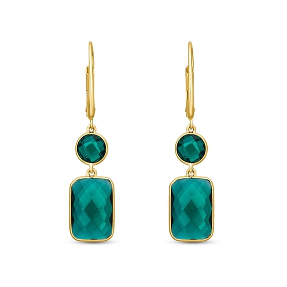 Multi-Gemstone Dangle Earrings in 14K Gold