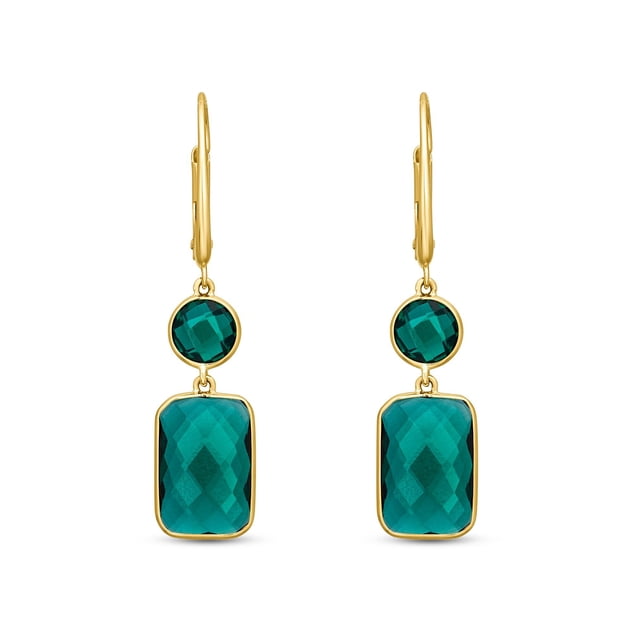 Multi-Gemstone Dangle Earrings in 14K Gold