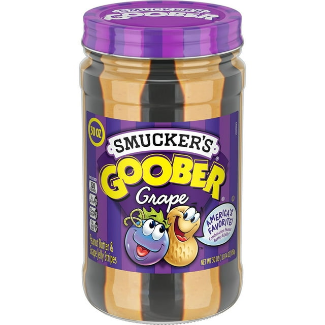Smucker’s Goober Peanut Butter and Grape Jelly Stripes Jar, 30 oz.