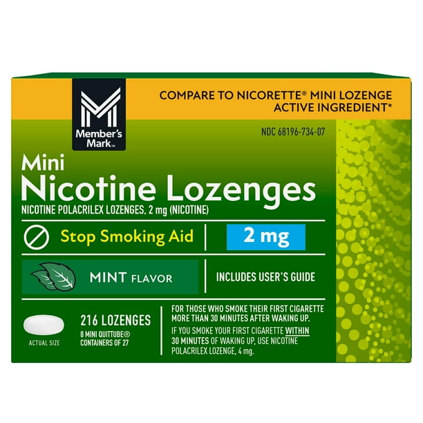 Member’s Mark Nicotine Mini Lozenge, Choose your flavor, 216 ct