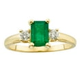 thumbnail image 1 of Emerald Cut Natural Gemstone & 0.20 CT. T.W. 3-Stone Diamond Ring in 14K Gold, 1 of 6