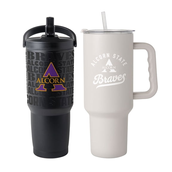 Logo Brands Alcorn State Braves Stainless Steel Tumbler Set