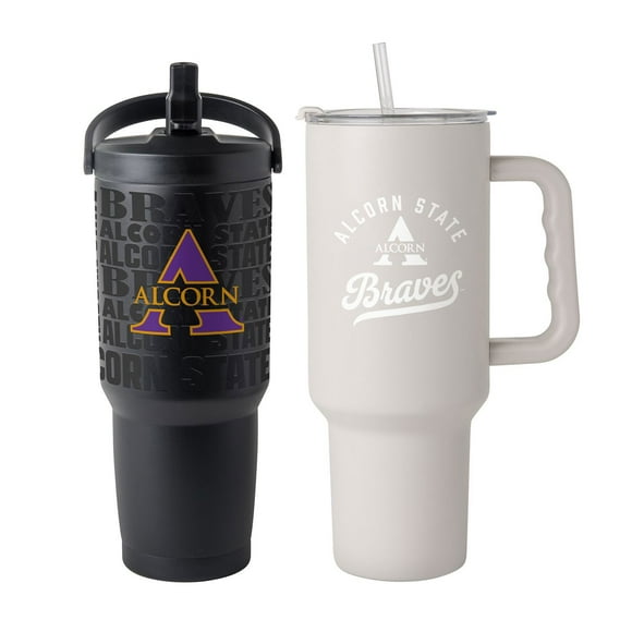 Logo Brands Alcorn State Braves Stainless Steel Tumbler Set