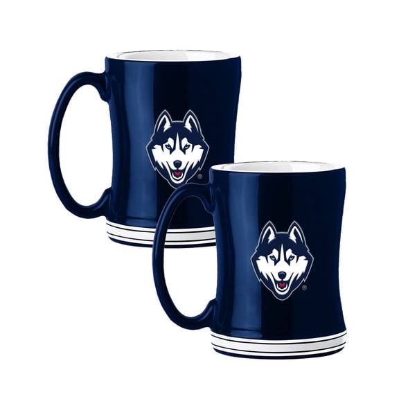 Logo Brands UConn Huskies 14oz Relief Mug Set