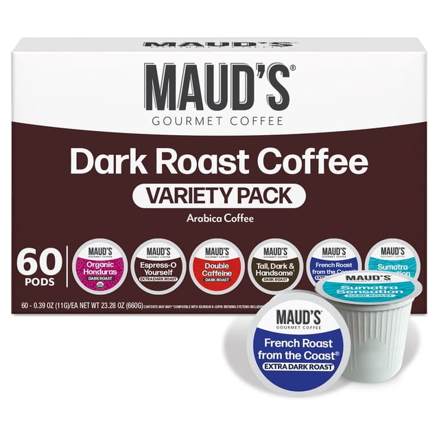 Maud's Dark Roast K-Cup Coffee Pods, Variety Pack, 60 ct.